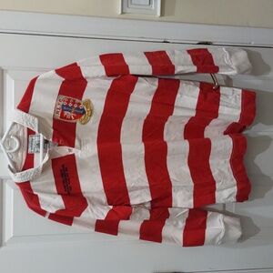 Rugby Ralph Lauren red and white striped long sleeve shirt size XXL